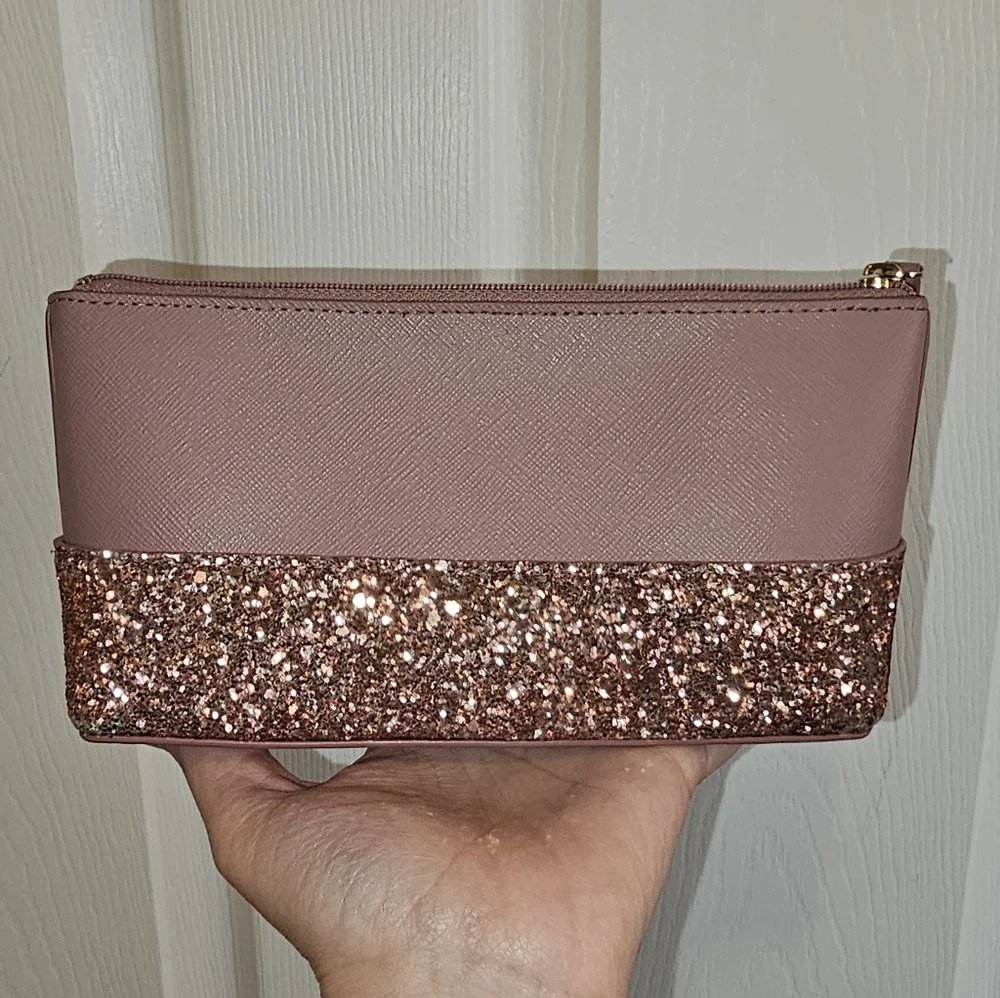 Kate Spade NWOT Pink Glitter Pouch